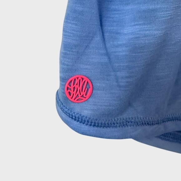 Lilly Pulizer T-Shirt Blue Women's Medium Luxletic Scoopneck Short-Sleeve UPF-50 - Picture 7 of 11